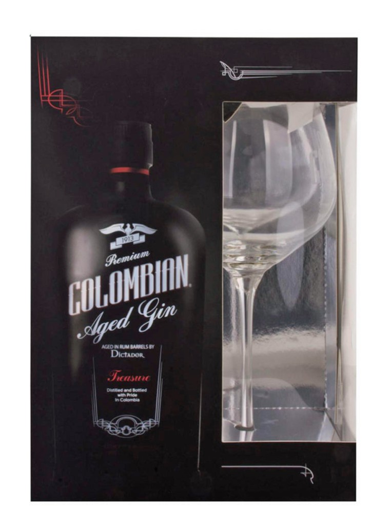 Limited Time Offer Dictador Colombian Treasure Gin & Glass Gift Set On Hand Now