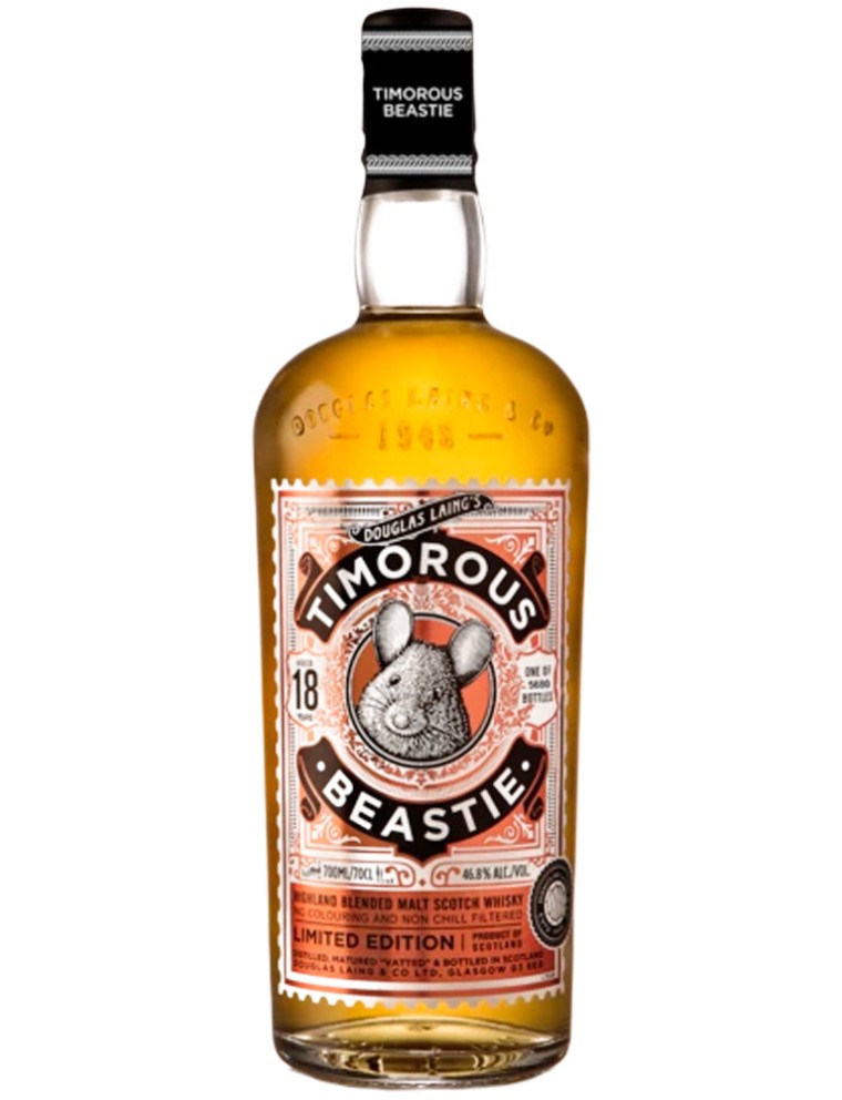 Limited Time Offer Timorous Beastie 18 Year Old Limited Edition Highland Blended Malt Scotch Whisky (Gift Tube) On Hand Now